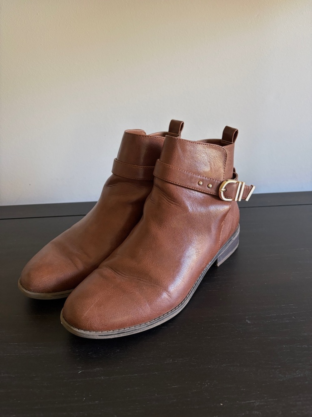 Kelly and Katie Cognac Booties
